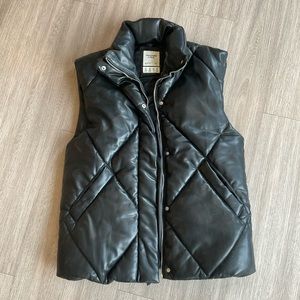 Abercrombie leather puffer vest